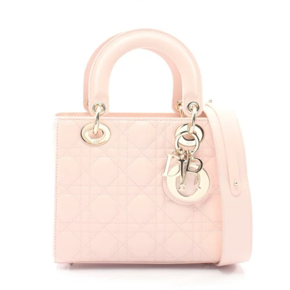 Christian Dior LADY MY ABCChristian Dior Cannage Handbag Leather Pink